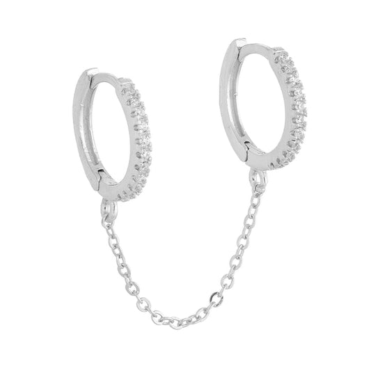 Double Chain Huggie Earring¬† Susan Blake Jewelry