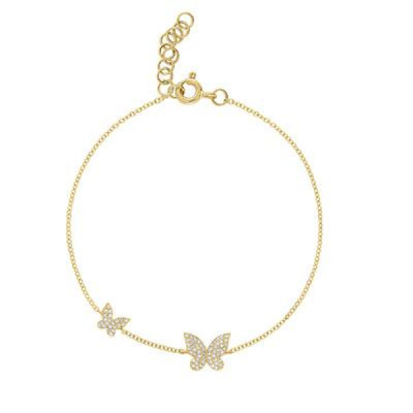 14K White Gold Butterfly Diamond Bracelet | David's House of Diamond