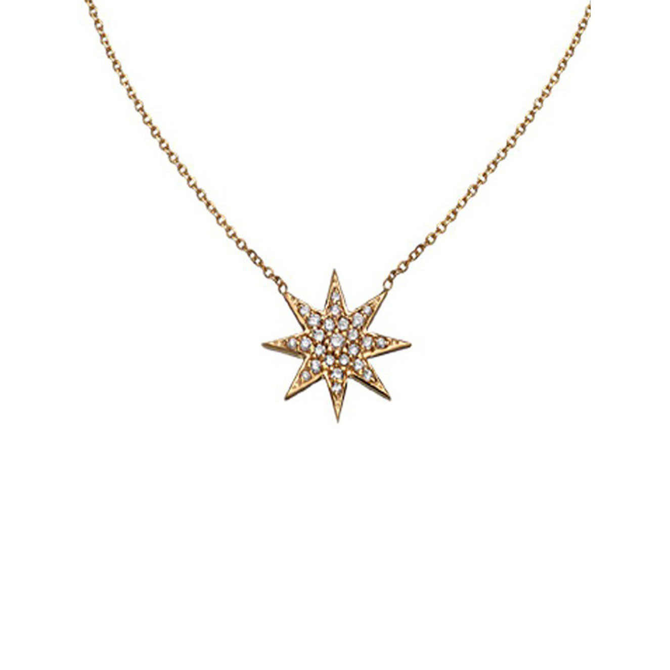 14k Yg Diamond Starburst Necklace