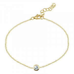 14k Yellow Gold Diamond Bezel Set Bracelet 