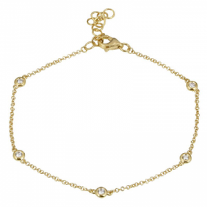 14k Yellow Gold Diamond by the yard Bracelet